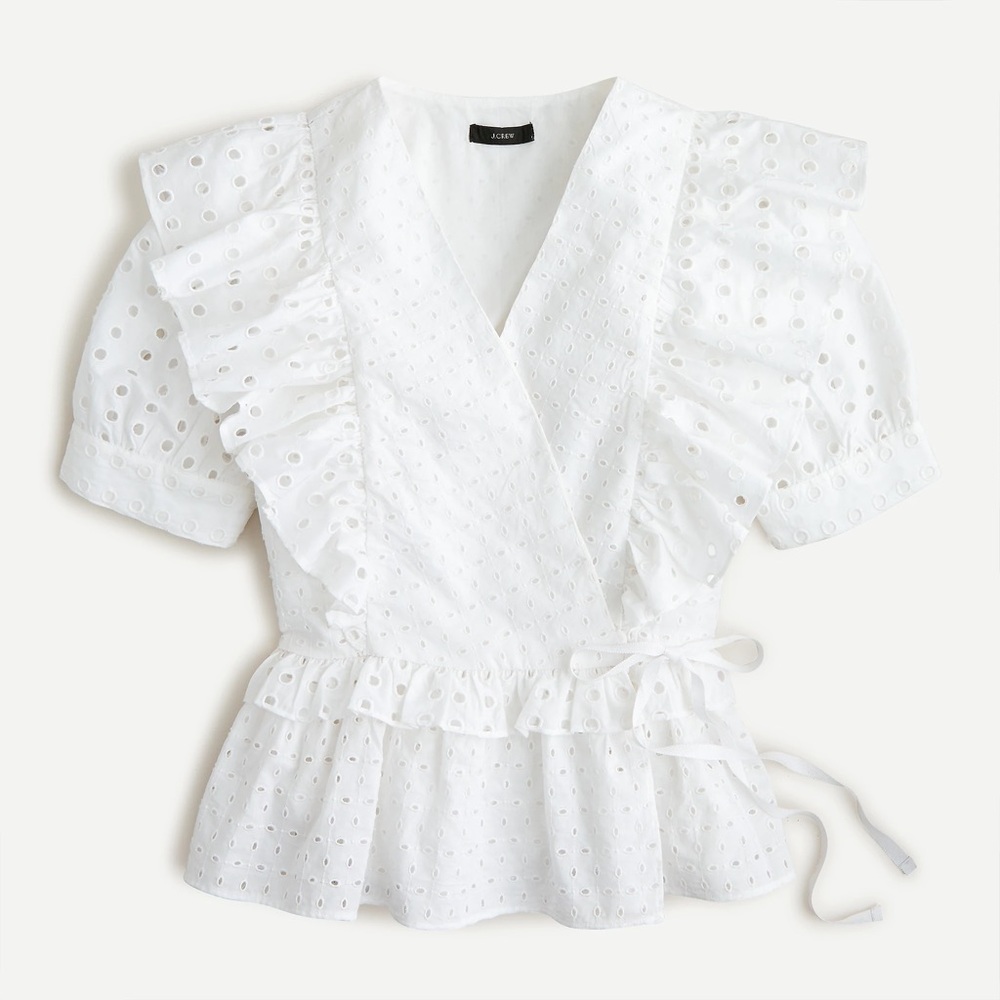 J.CREW Ruffle wrap top in eyelet - Picture 5 of 5
